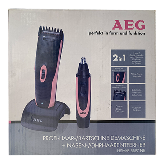 AEG 2-in-1 Hair Trimmer and Shaver + Nasal Hair Remover