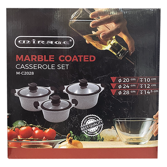 Mirage Marble Coated Casserole Set